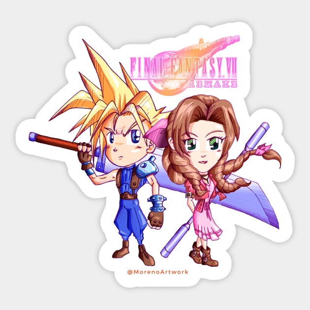 Cloud Loves Aerith ファイナルファンタジーＶＩＩ Sticker by MorenoArtwork